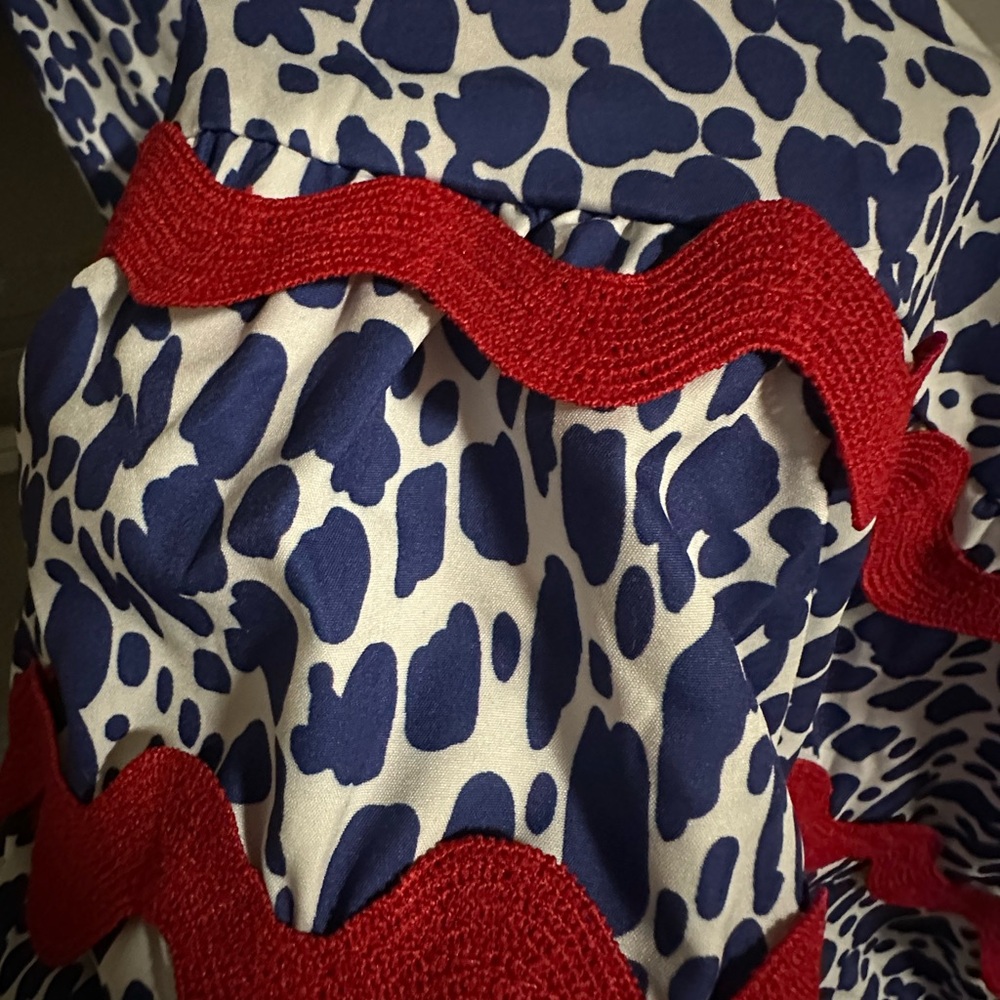 Stylish Blue and Red Midi Dress - Picture 2 of 3